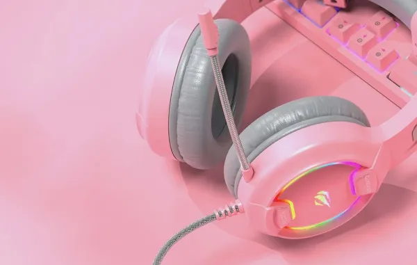 Havit Gamenote H2233d RGB herné slúchadlá s mačacími ušami, ružové (H2233d-pink)