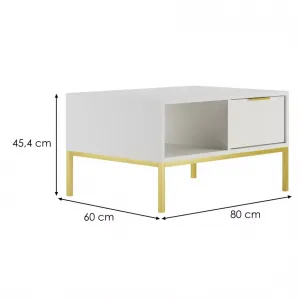 Kocot kids Konferenční stolek Austin 80 cm bílá/zlatá