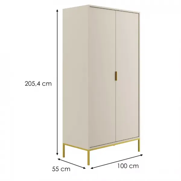 Kocot kids Šatní skříň Austin 100 cm kašmír/zlatá