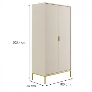 Kocot kids Šatní skříň Austin 100 cm kašmír/zlatá