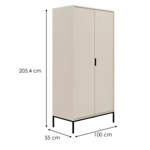 Kocot kids Šatní skříň Austin 100 cm kašmír/černá