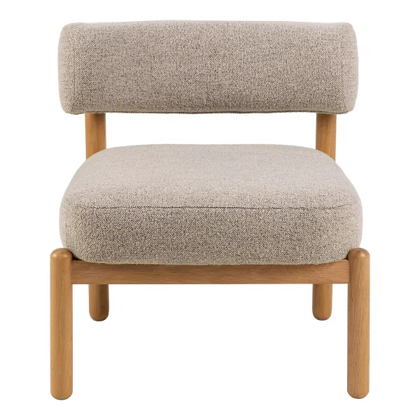 Actona Designové lounge křeslo Burley béžové/dub přírodní