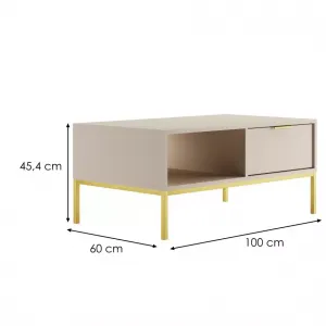 Kocot kids Konferenční stolek Austin 100 cm kašmír/zlatá