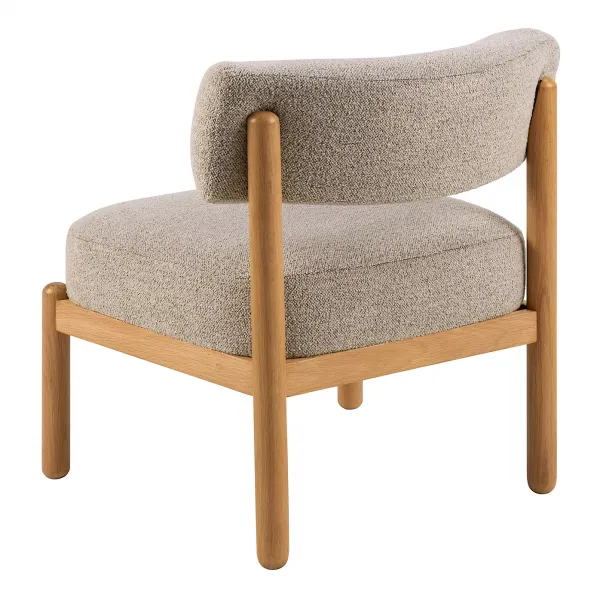 Actona Designové lounge křeslo Burley béžové/dub přírodní