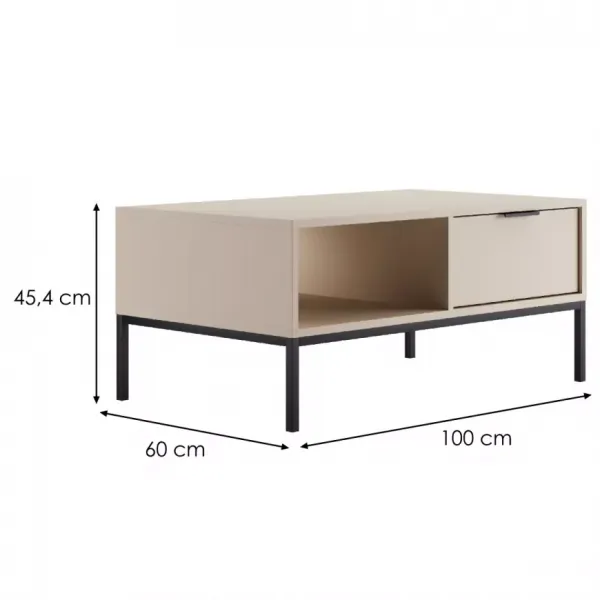 Kocot kids Konferenční stolek Austin 100 cm kašmír/černá