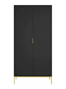 Kocot kids Šatní skříň Austin 100 cm černá/zlatá