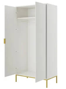 Kocot kids Šatní skříň Austin 100 cm bílá/zlatá