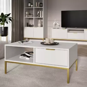 Kocot kids Konferenční stolek Austin 100 cm bílá/zlatá