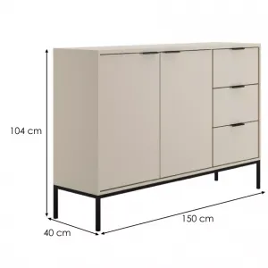 Kocot kids Komoda Austin 150 cm kašmír/černá