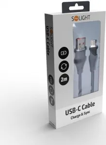 Kábel SOLIGHT SSC1602-S USB 2.0/USB-C 3.1. 2m Black