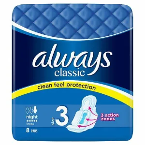 Always Classic Night clip 8ks dámske hygienické vložky