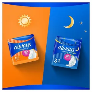 Always Classic Night clip 8ks dámske hygienické vložky