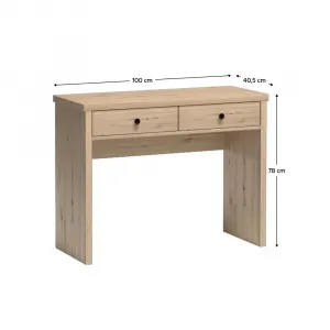 Toaletný stolík, dub artisan/čierna, KOLI C-18