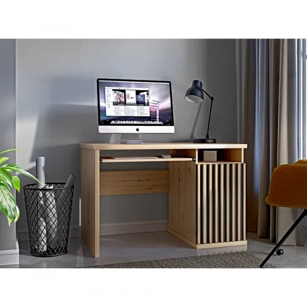 PC stôl, dub artisan/čierna, KOLI C-19
