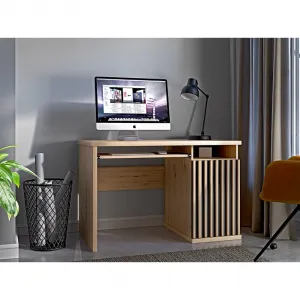 PC stôl, dub artisan/čierna, KOLI C-19