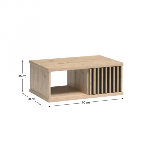 Konferenčný stolík, dub artisan/čierna, KOLI C-08