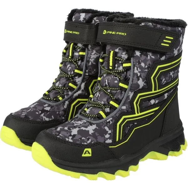 ALPINE PRO GATO Detská zimná obuv, čierna, veľkosť