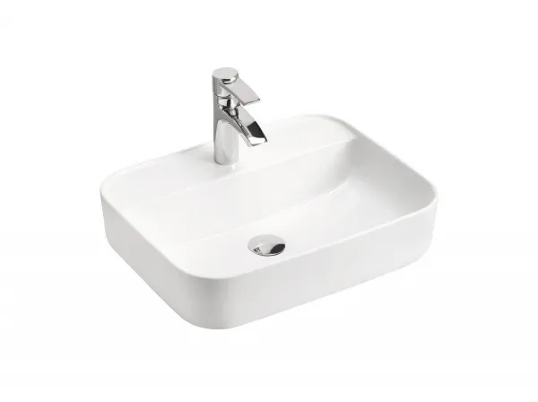 Comad Sada keramického umývadla na dosku a výpusti Magic 50 cm biela