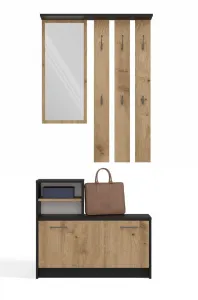 TP Living Predsieňová stena GARDE 85 cm antracit/dub artisan