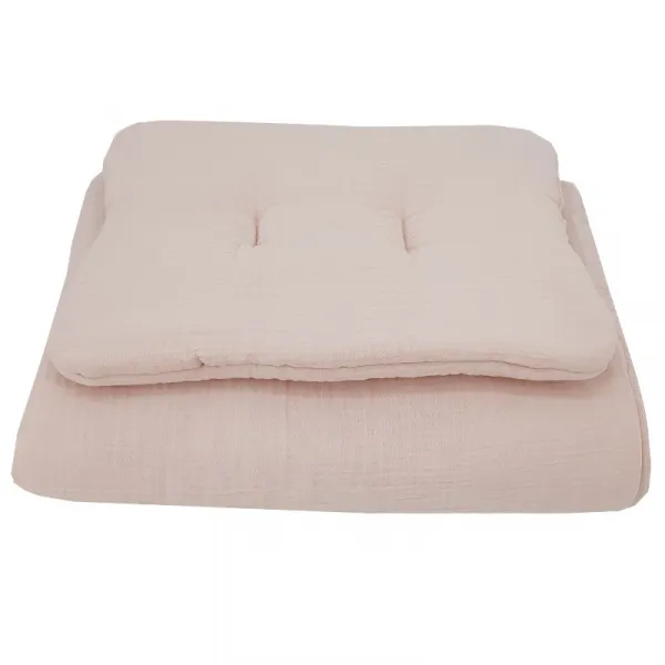EKO Sada do postieľky 2-dielna mušelínová Powder pink 30x40 cm, 75x100 cm