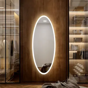 Tutumi Nástěnné oválné zrcadlo s LED osvětlením DROP 50x120 cm