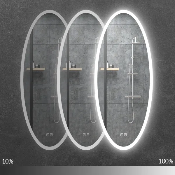 Tutumi Nástěnné oválné zrcadlo s LED osvětlením DROP 50x120 cm