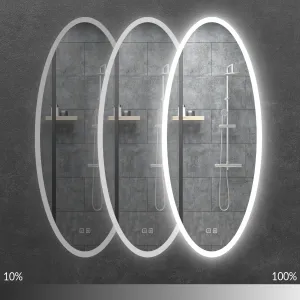 Tutumi Nástěnné oválné zrcadlo s LED osvětlením DROP 50x120 cm