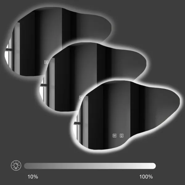 Tutumi Nástěnné asymetrické zrcadlo s LED osvětlením CLOUD B 100x70 cm antipára