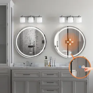 Tutumi Kulaté dotykové zrcadlo s LED osvětlením MMJ 60 cm stříbrné