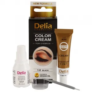 Delia Cosmetics Argan Oil farba na obočie odtieň 1.0 Black 15 ml