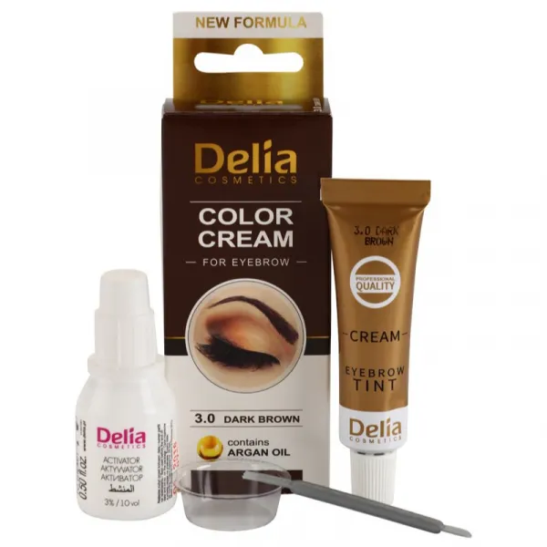 Delia Cosmetics Cameleo profesionálna krémová farba na obočie bez amoniaku Dark Brown 15 ml