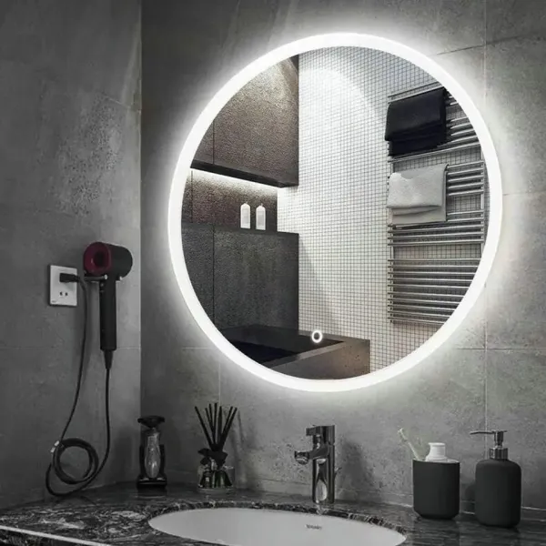 Tutumi Kulaté dotykové zrcadlo s LED osvětlením Simple 80 cm