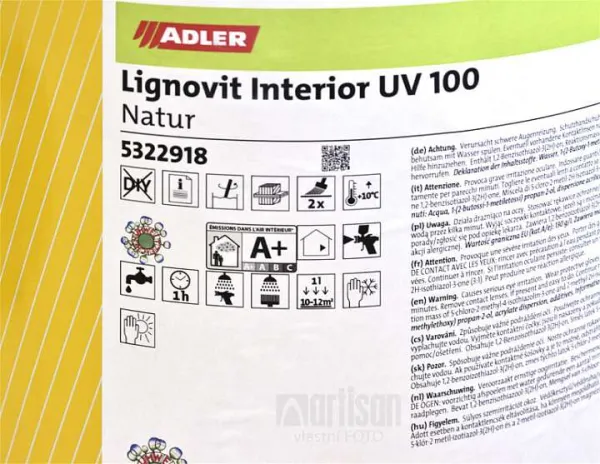 ADLER Lignovit Interior UV 100 - vodou riediteľná lazúra na drevo pre interiéry 22 l Mont Blanc 53956