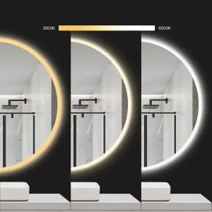 Tutumi Kulaté nástěnné zrcadlo s LED osvětlením HZJ 50 cm