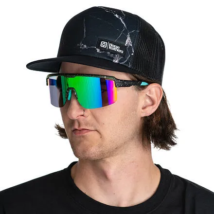 HORSEFEATHERS Cyklistické okuliare Scorpio - black splash/mirror green BLACK