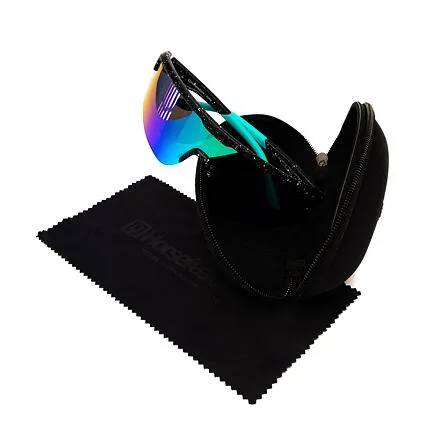 HORSEFEATHERS Cyklistické okuliare Scorpio - black splash/mirror green BLACK