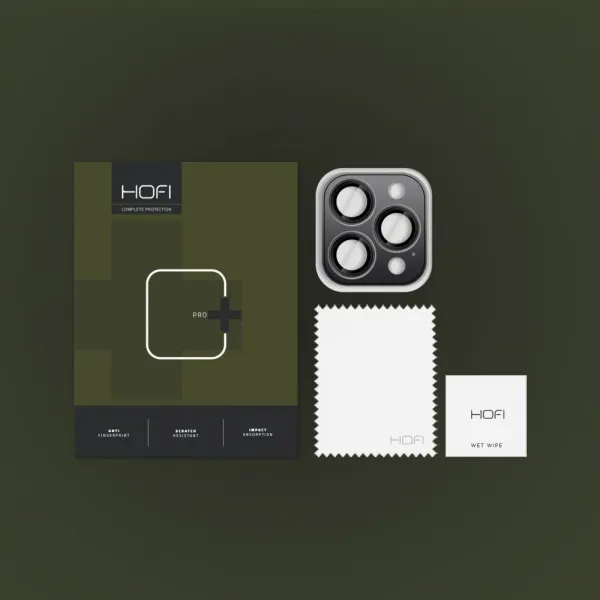 HOFI Camring ochranné sklo na kameru na iPhone 16 Pro / 16 Pro Max, čierne