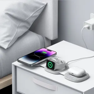 Tech-Protect A31 3in1 MagSafe bezdrôtová nabíjačka na mobil / AirPods / Apple Watch, biela