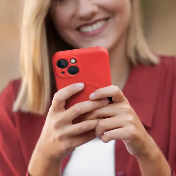 Obal Silicone Mag Cover, iPhone 13 Pro Max, červený