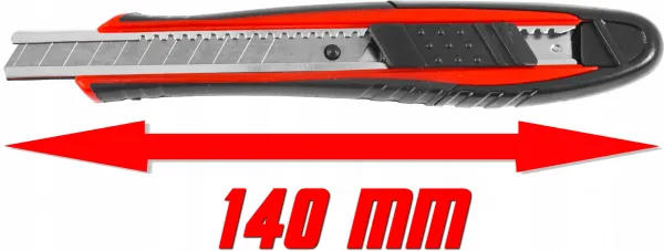 VERKE Odlamovací nôž 9 mm – zasúvacia čepeľ (140 mm)
