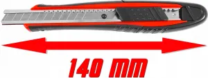 VERKE Odlamovací nôž 9 mm – zasúvacia čepeľ (140 mm)