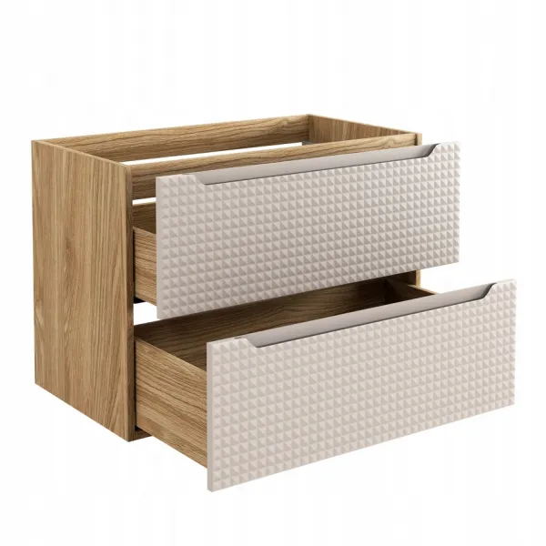Comad Závesná skrinka pod umývadlo Luxor Beige II s doskou 120 cm béžový/dub olejovaný