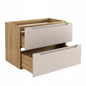 Comad Závesná skrinka pod umývadlo Luxor Beige II s doskou 120 cm béžový/dub olejovaný