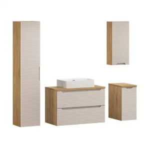 Comad Závesná skrinka pod umývadlo Luxor Beige s doskou 120 cm béžová/dub olejovaný
