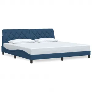 vidaXL Posteľ bez matraca modrá 200x200 cm látka