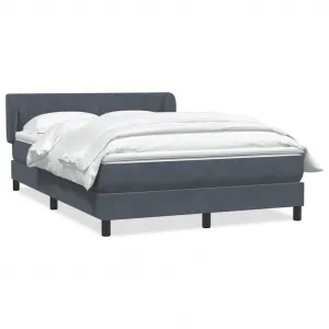 vidaXL Posteľný rám boxspring s matracom tmavosivý 140x220 cm zamat