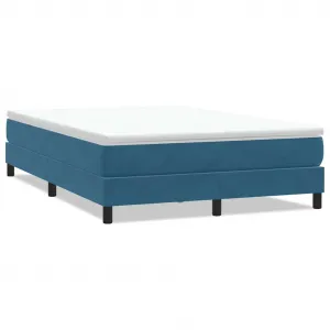 vidaXL Posteľný rám boxsping bez matracom tmavomodrý 160x210 cm zamat