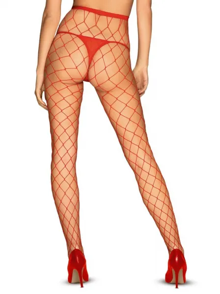 Dámske punčochy Obsessive červené (S812 stockings) XL