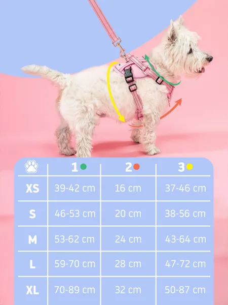 PuppyJoy Súprava postroja a vodítka pre psov YIKS veľ. L čierna