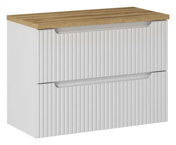 Comad Závesná skrinka Nova White I s doskou a umývadlom 80 cm biela/dub coast evoke